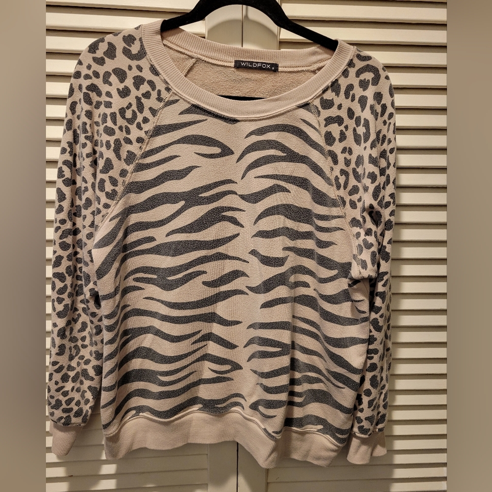Wildfox Tan Animal Pattern Sweater